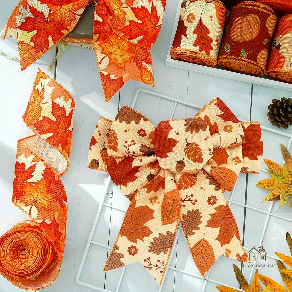 30 Quick Diy Fall Table Centerpieces on a Budget 31 Ribbon-Wrapped Pumpkin Centerpiece