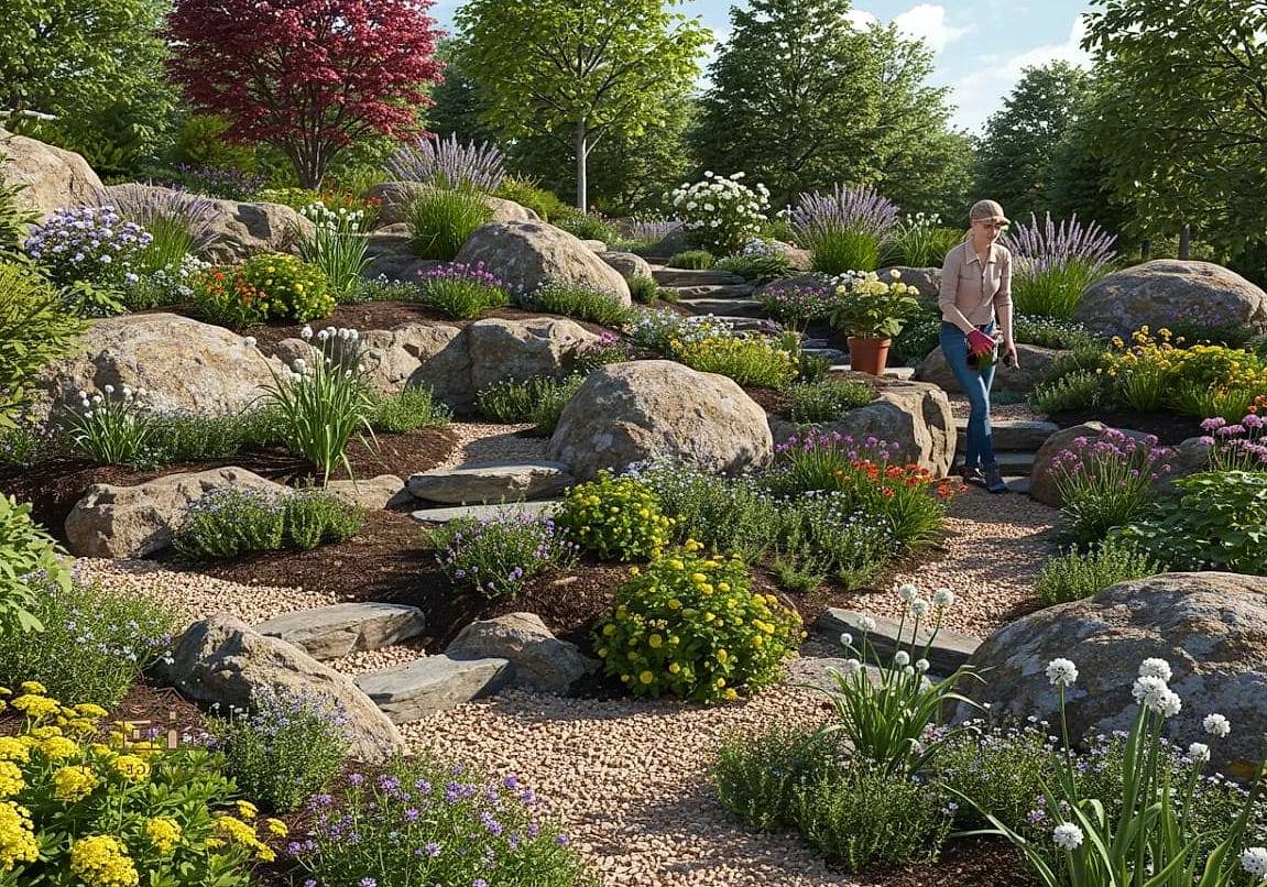 15 Stunning Rock Garden Ideas You'll Absolutely Love 9 Rockery Built Into a Retaining Wall