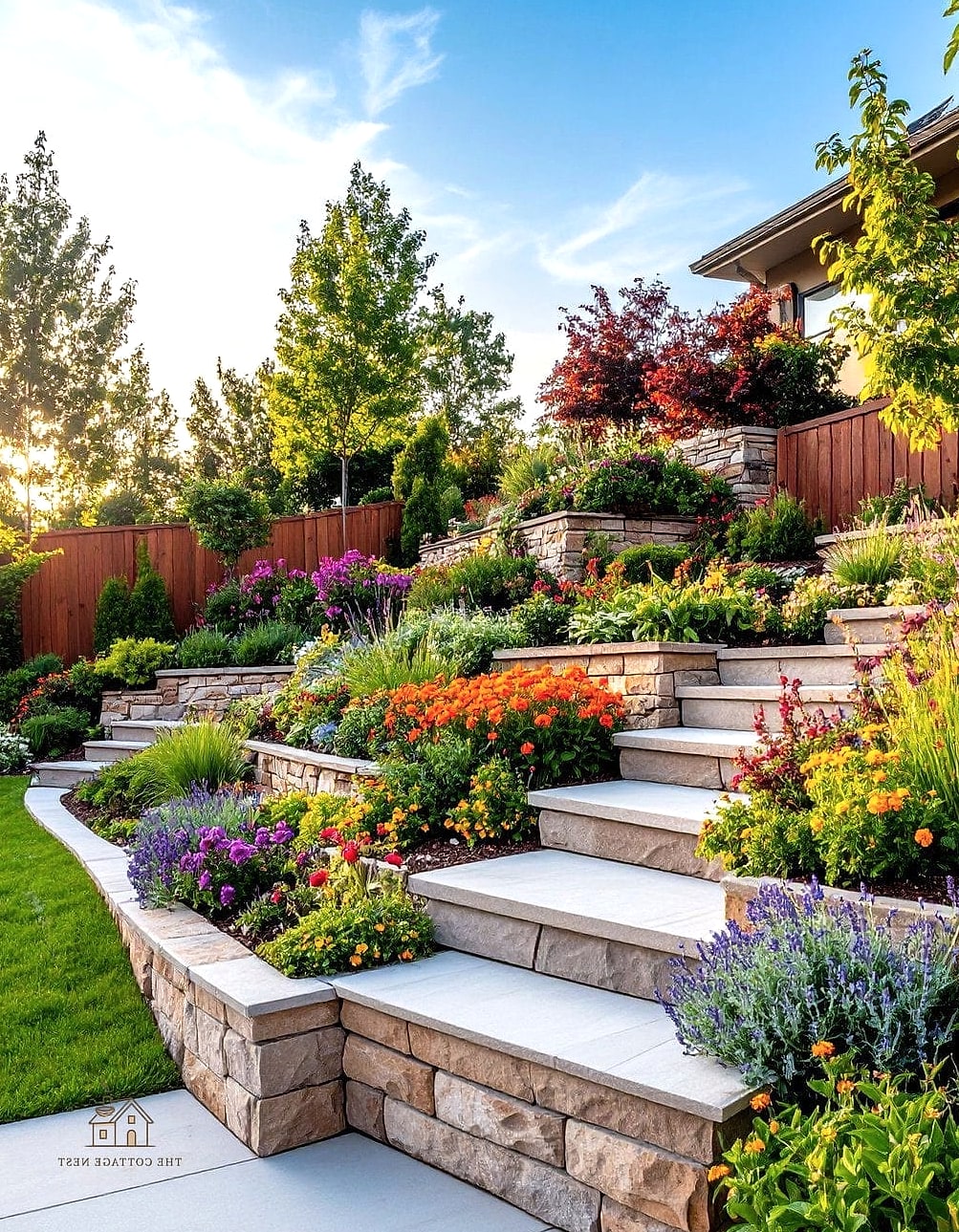 45 Gorgeous Front Yard Garden Ideas That Are Totally Doable 11 A Rock Garden on a Slope