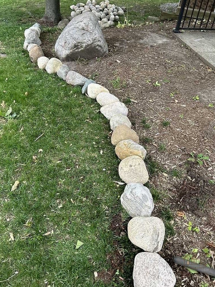 Rock Garden Border Around Trees