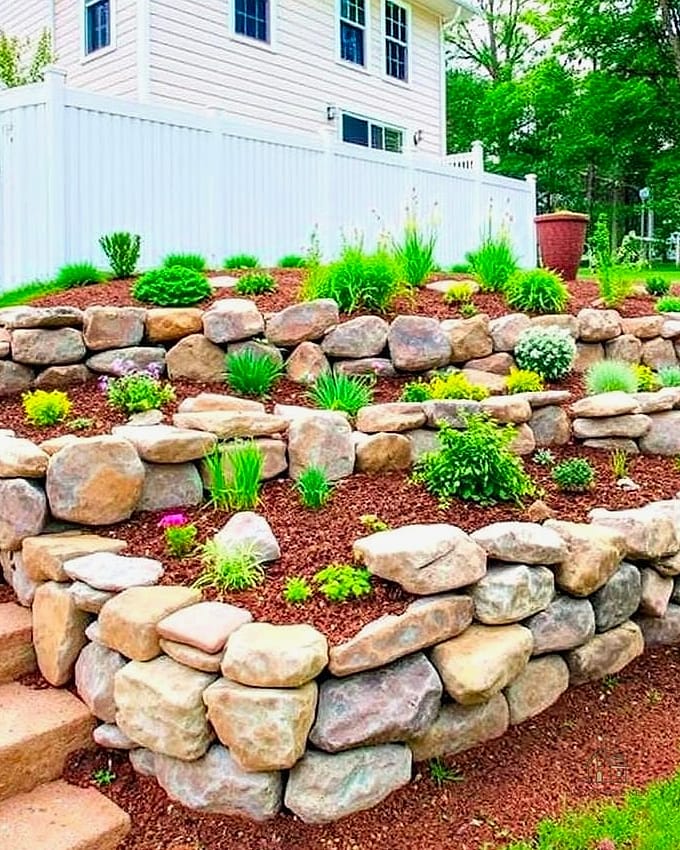 Rock Garden Retaining Wall