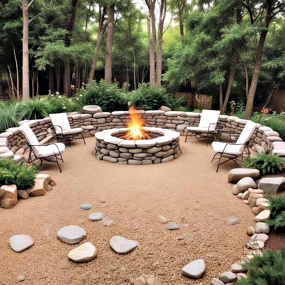Rock Garden with a Fire Pit