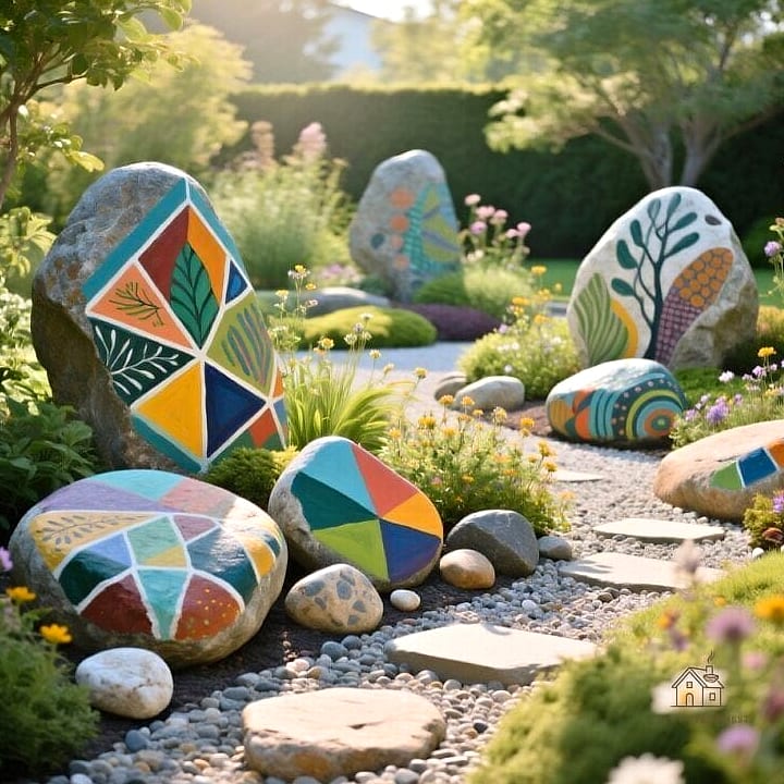 Rock Garden with Painted Accent Stones