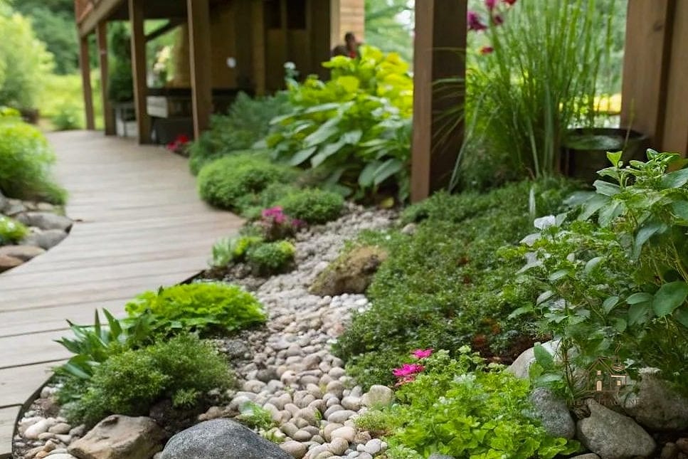 Rock Garden Under a Deck