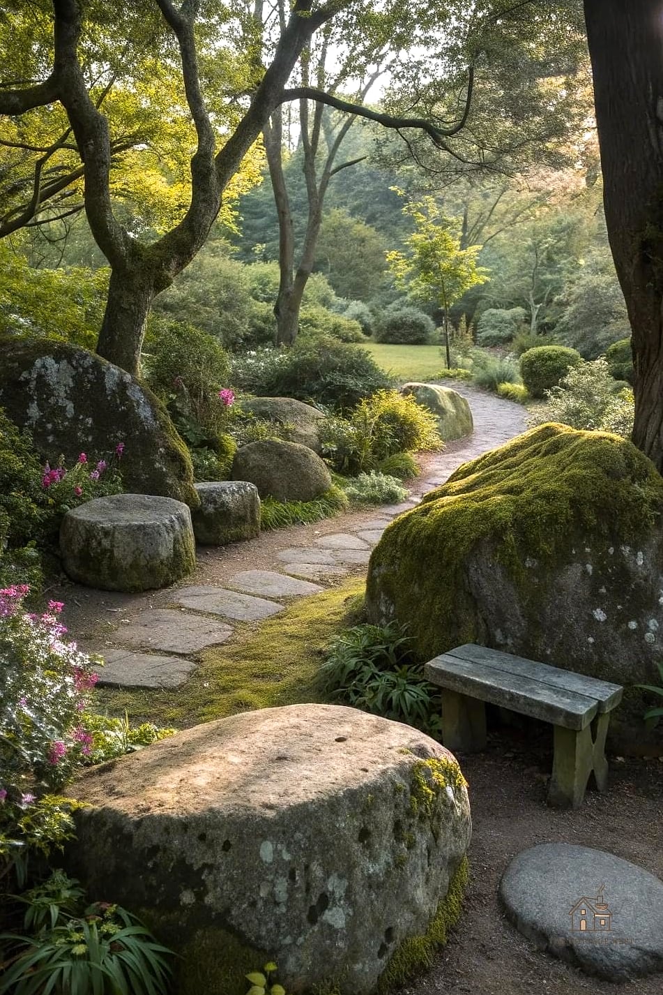 Rock Garden with a Meditation Bench