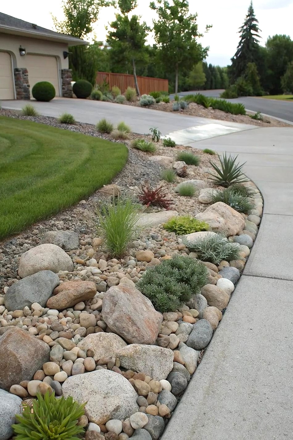 Rock Garden Driveway Border