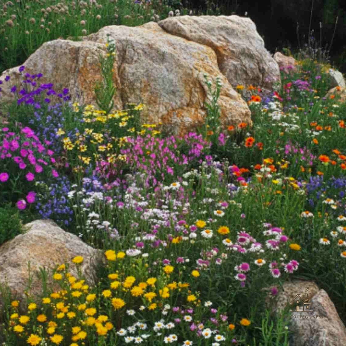 Rock Garden with Native Wildflowers