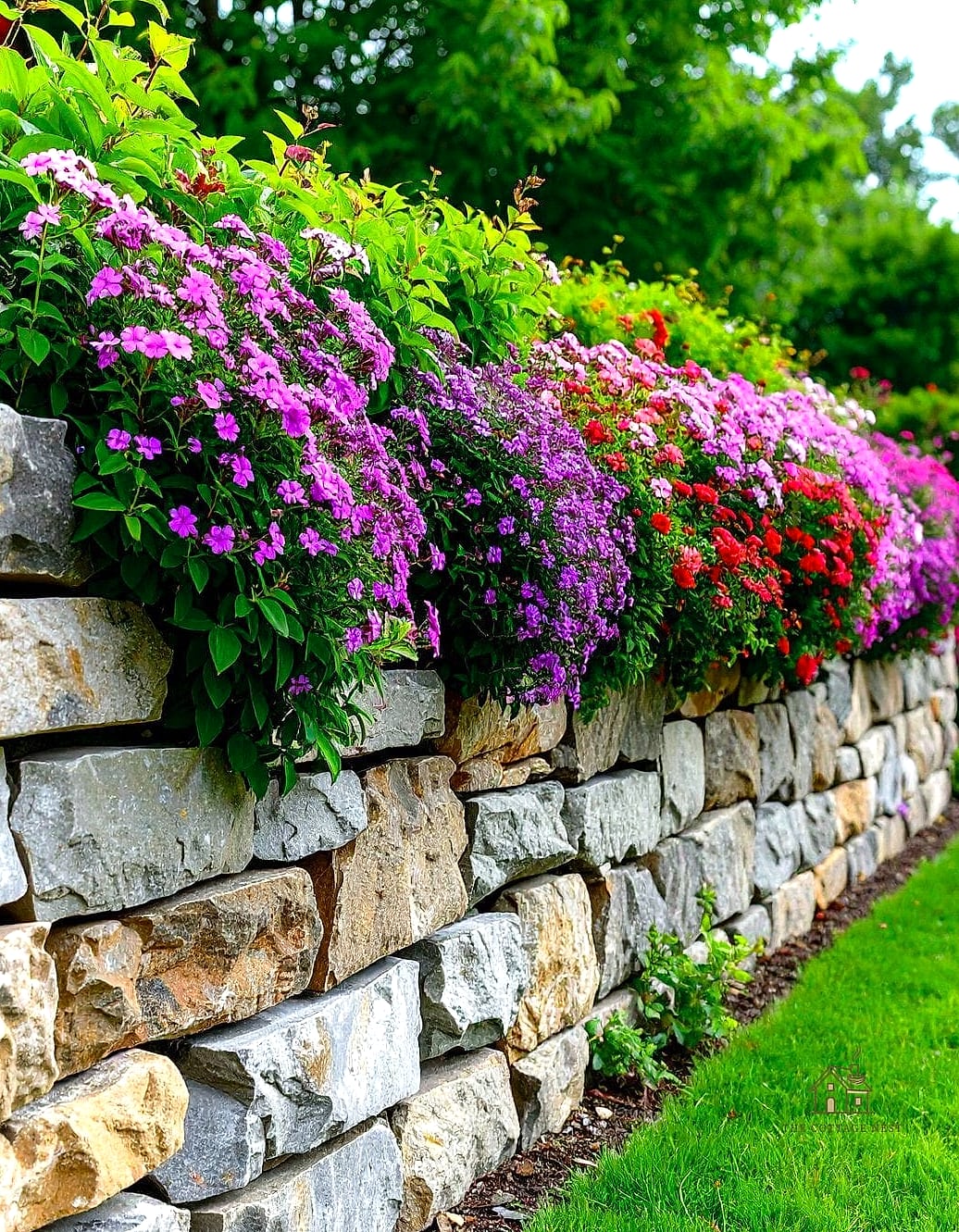 Rock Wall Cascading Garden