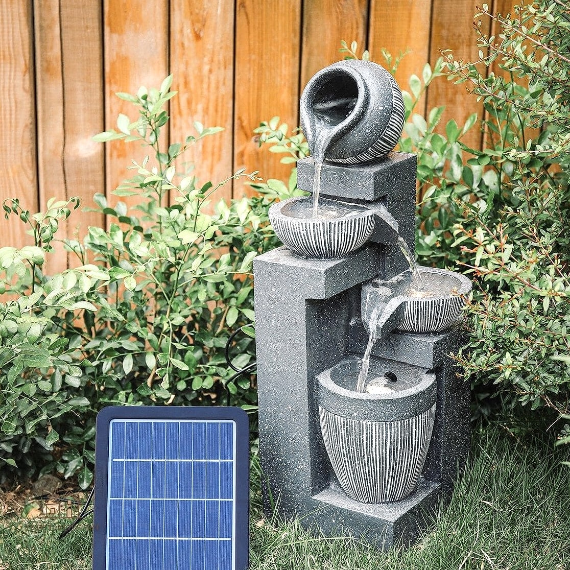 Rock Waterfall Solar Fountain