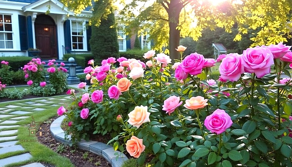 45 Gorgeous Front Yard Garden Ideas That Are Totally Doable 21 A Rose Garden Along a Fence