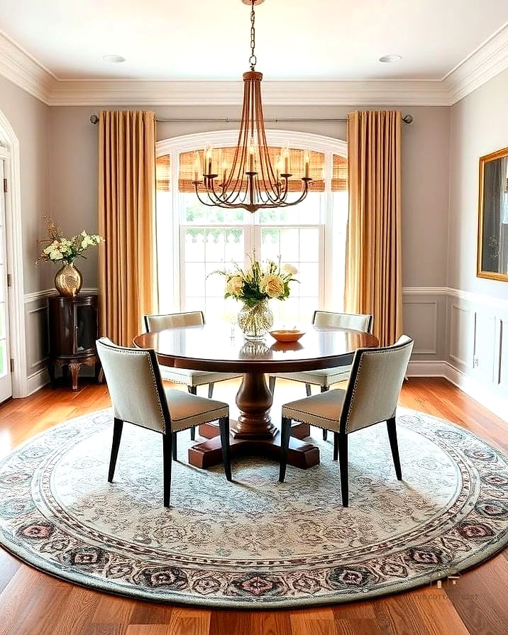 Round Rug Under a Round Table