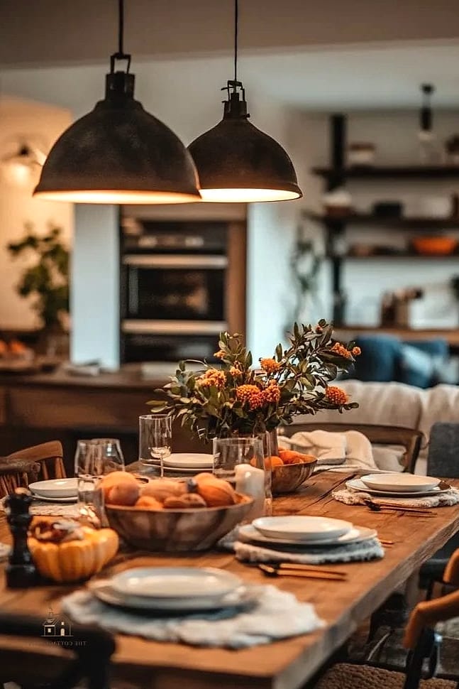 15 Creative Fall Dining Table Decor Ideas That Will Inspire You 8 A Runner of Autumn Leaves