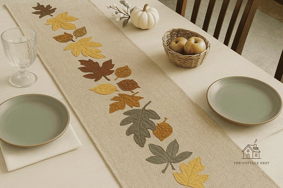 15 Creative Fall Dining Table Decor Ideas That Will Inspire You 15 A Runner Made of Burlap With Lace Trim