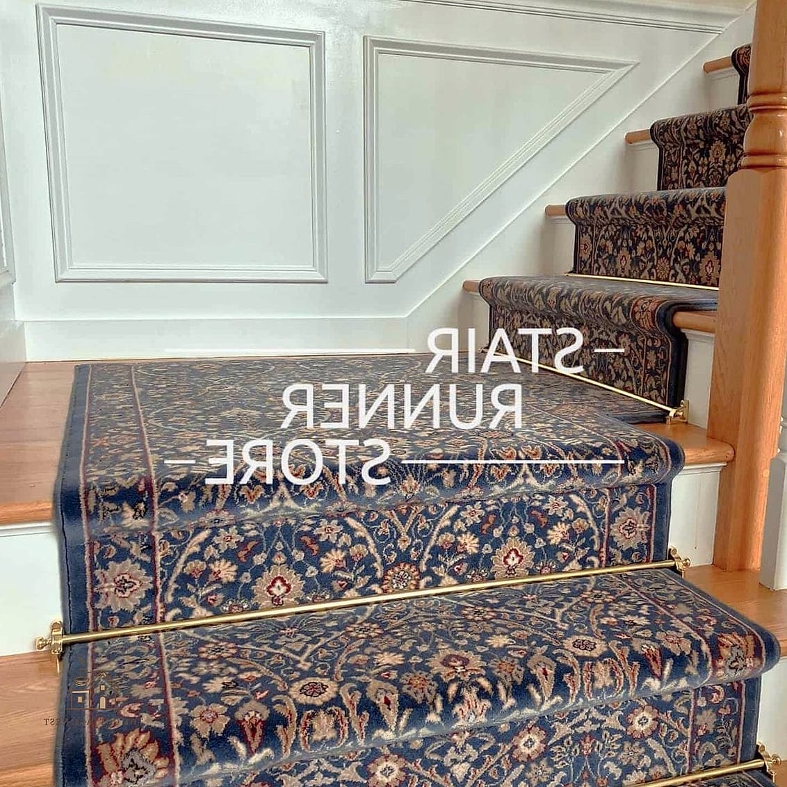 25 Brilliant Stair Runners Ideas to Copy Right Now 14 Runner with Metallic Stair Rods