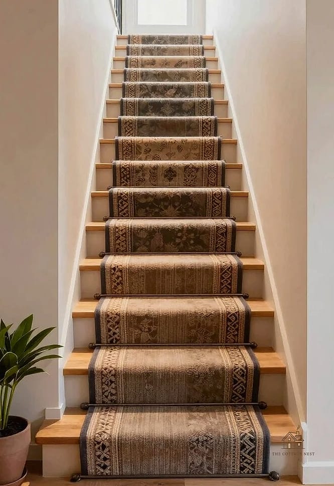 25 Brilliant Stair Runners Ideas to Copy Right Now 22 Runner for Narrow or Tight Staircases