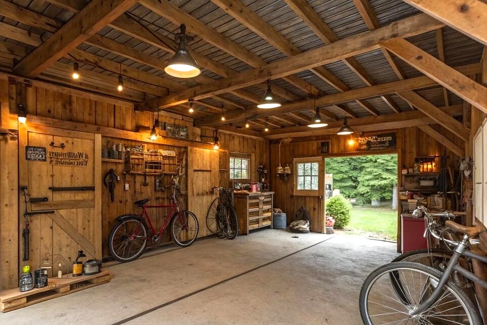 50 Clever Garage Man Cave Ideas for Every Style 12 Rustic Cabin Theme