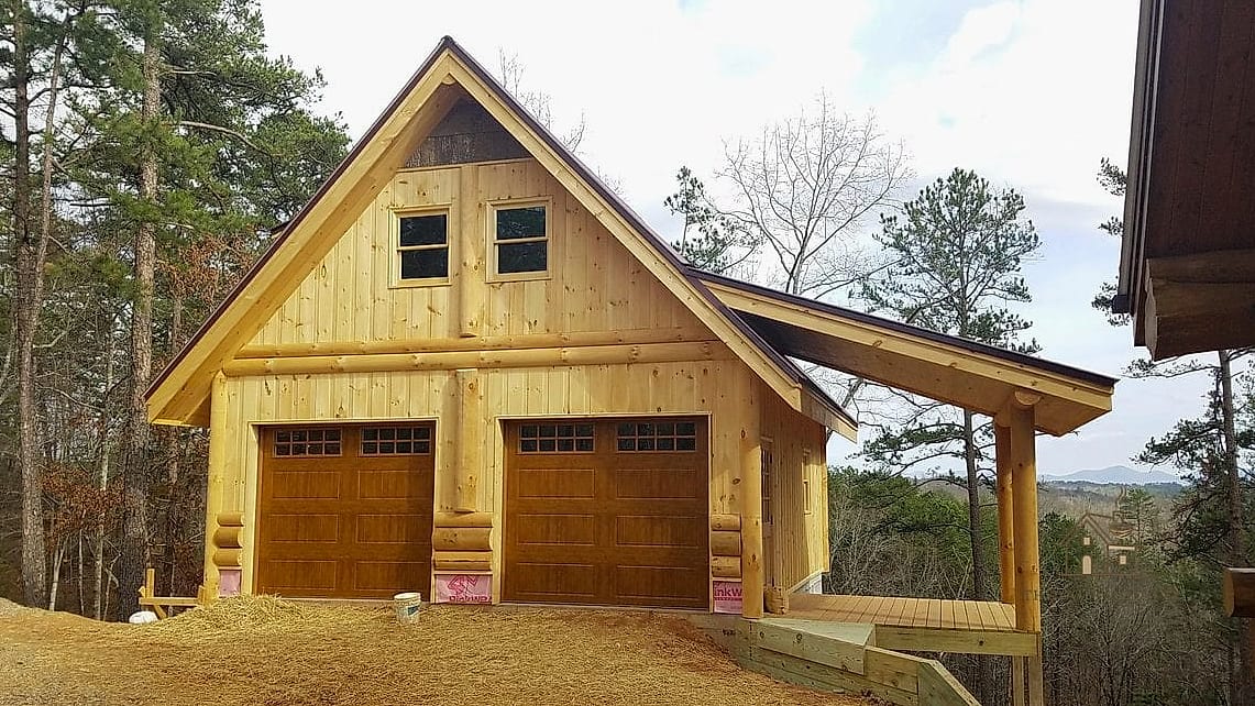 35 Stunning Detached Garage Ideas You'll Absolutely Love 8 Rustic Log Cabin Garage