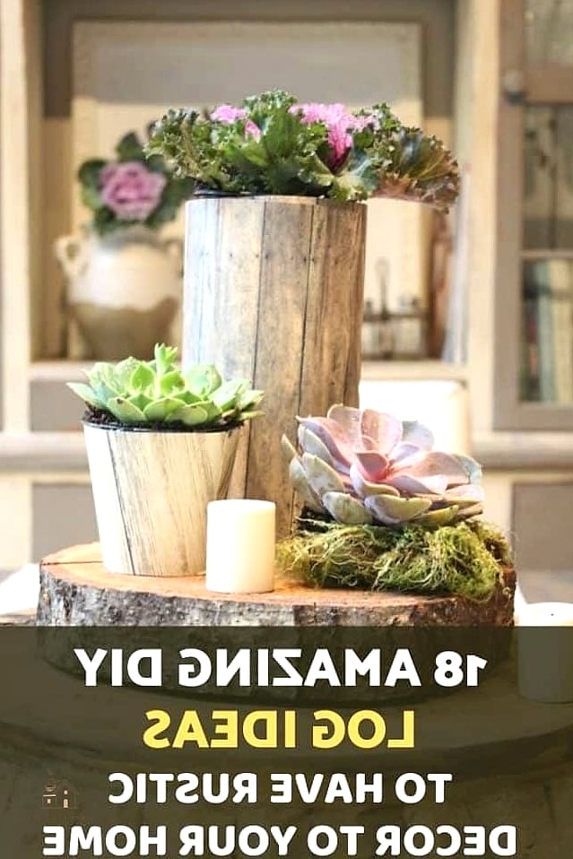 30 Quick Diy Fall Table Centerpieces on a Budget 9 Rustic Log Slice Base
