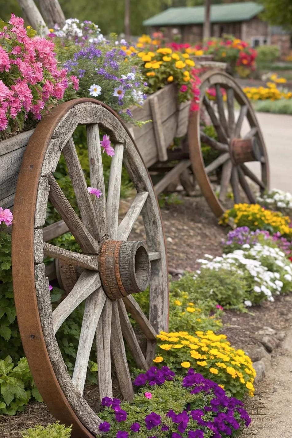 Rustic Wagon Wheel or Vintage Accent Bed
