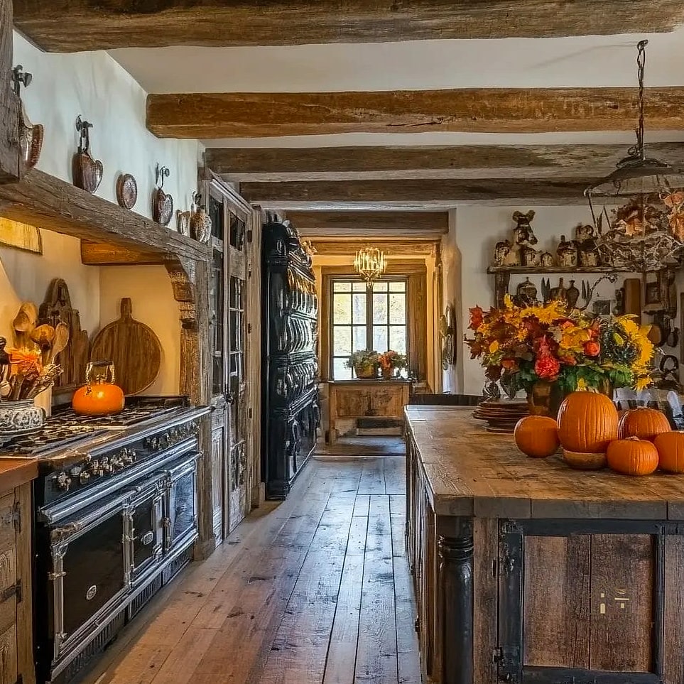 A Rustic Wood Cutting Board Leaned Against the Backsplash
