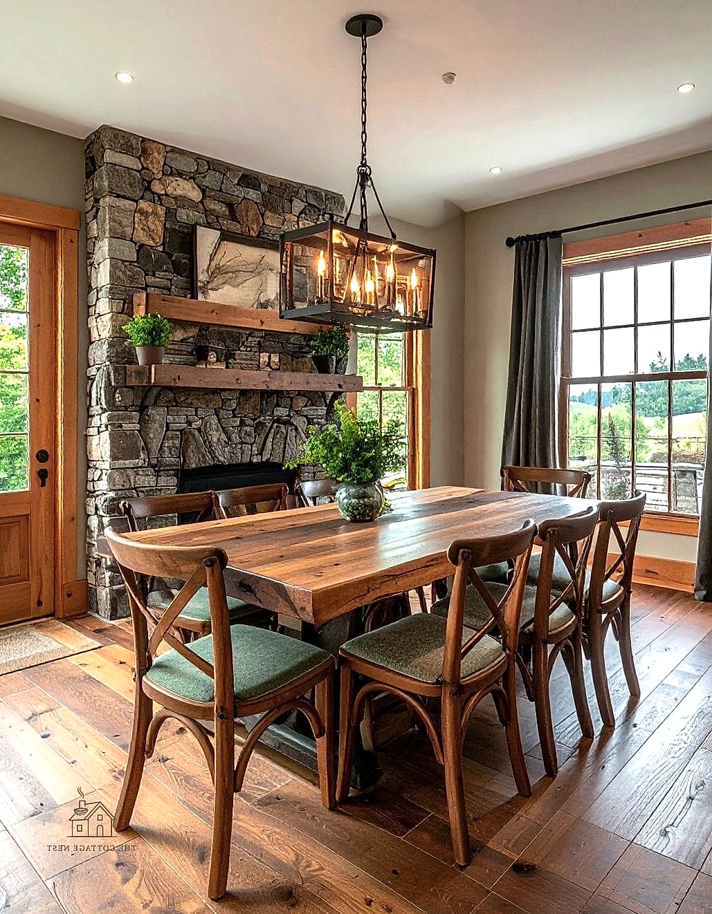 45 Brilliant Dining Room Table Centerpiece Ideas to Copy Right Now 7 A Rustic Wooden Tray with Curated Objects