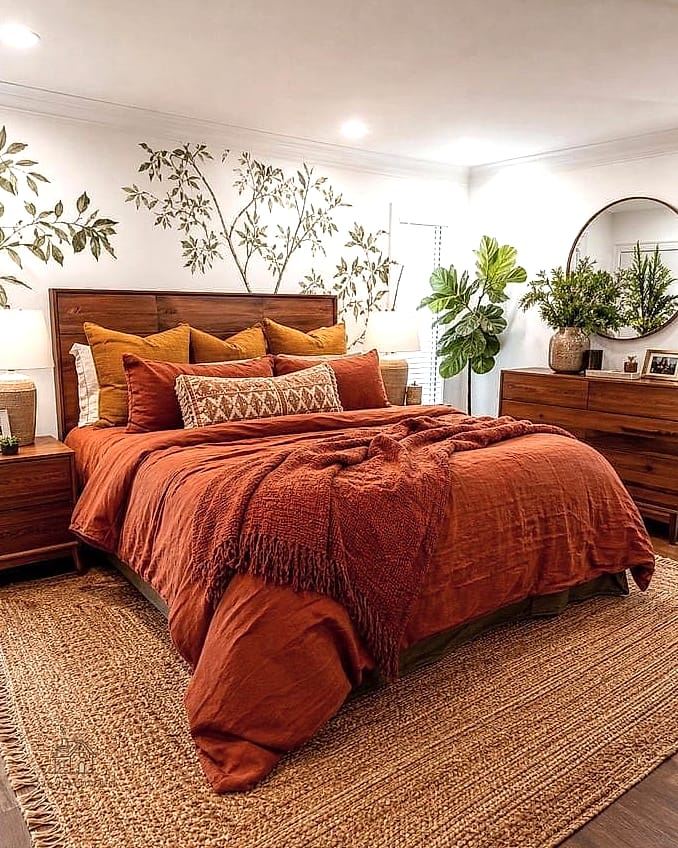 35 Stunning Fall Bedding You'll Absolutely Love 2 Rust and Terracotta Duvet Covers