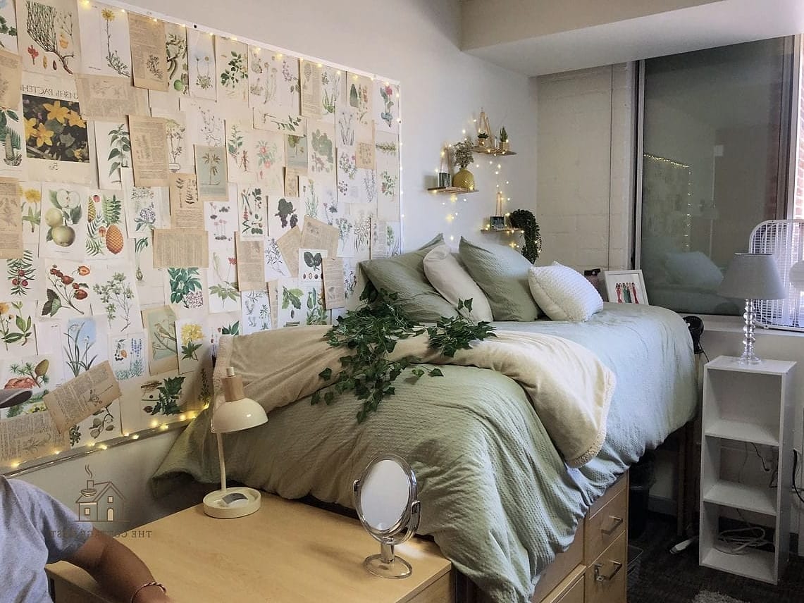 40 Dreamy Green Dorm Room Ideas to Try This Season 2 Sage Green Bedding as Your Starting Point