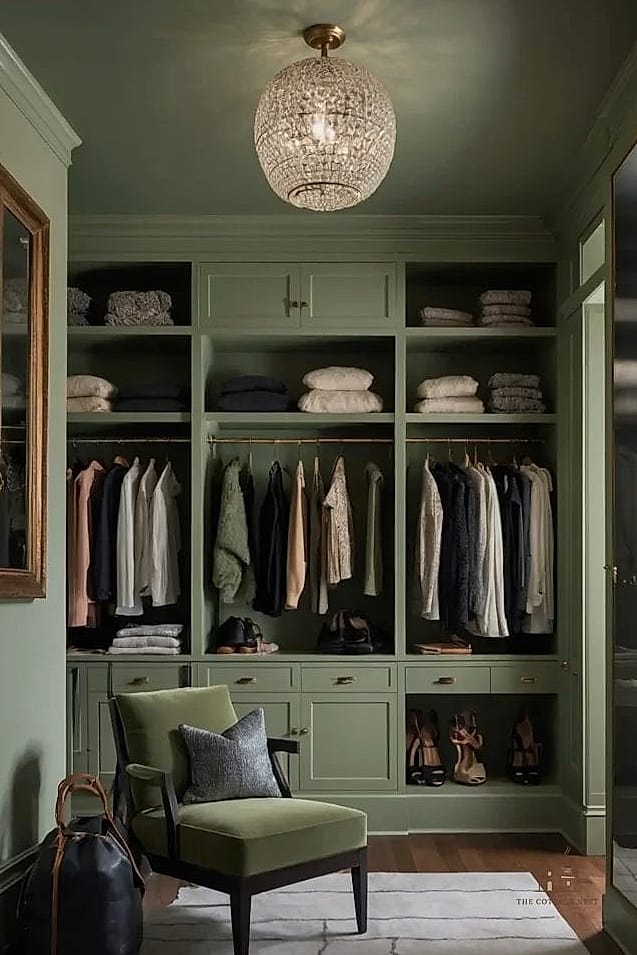 40 Dreamy Green Dorm Room Ideas to Try This Season 29 Sage Green Closet Organizers