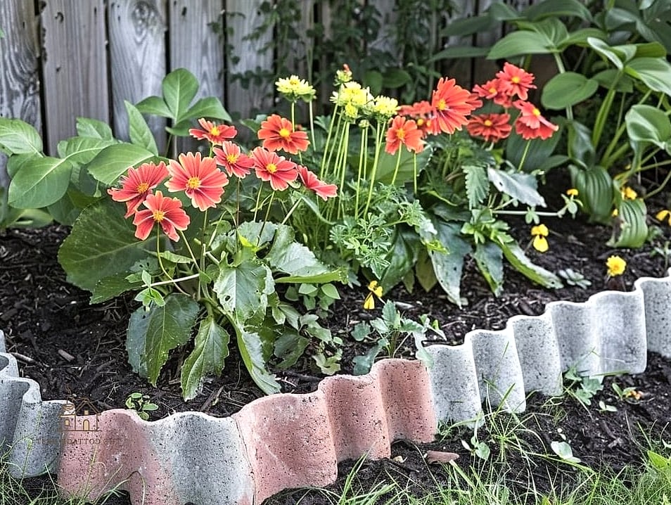 50 Beautiful Garden Border Ideas to Transform Your Space 4 Scalloped Concrete Edging
