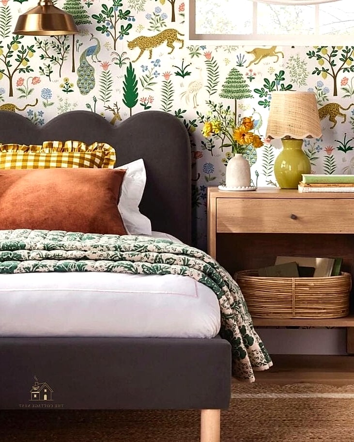 25 Stunning Bedroom Wallpaper Ideas You'll Absolutely Love 17 Scalloped or Wave Pattern Wallpaper