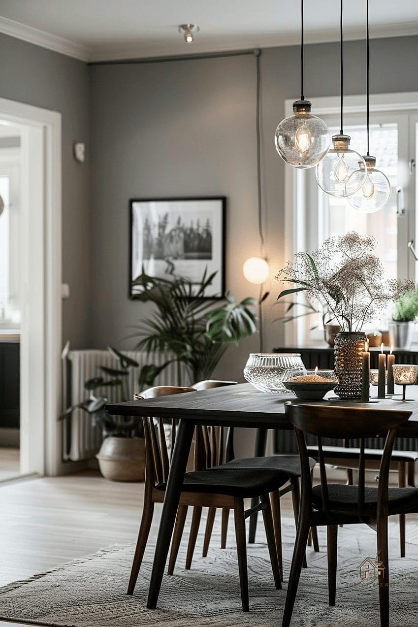 40 Clever Grey Dining Room Ideas for Every Style 8 Scandinavian Grey and Natural Wood Combo