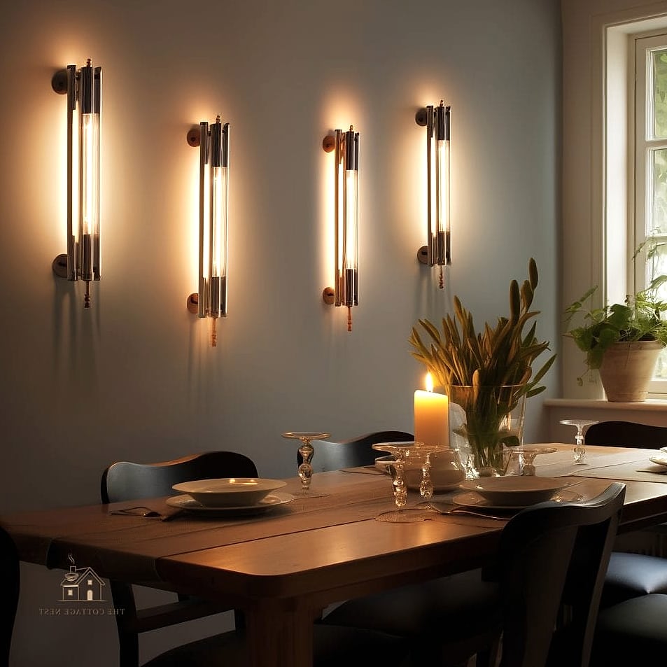 15 Stunning Dining Room Wall Decor Ideas You'll Absolutely Love 12 Sconces as Functional Wall Decor
