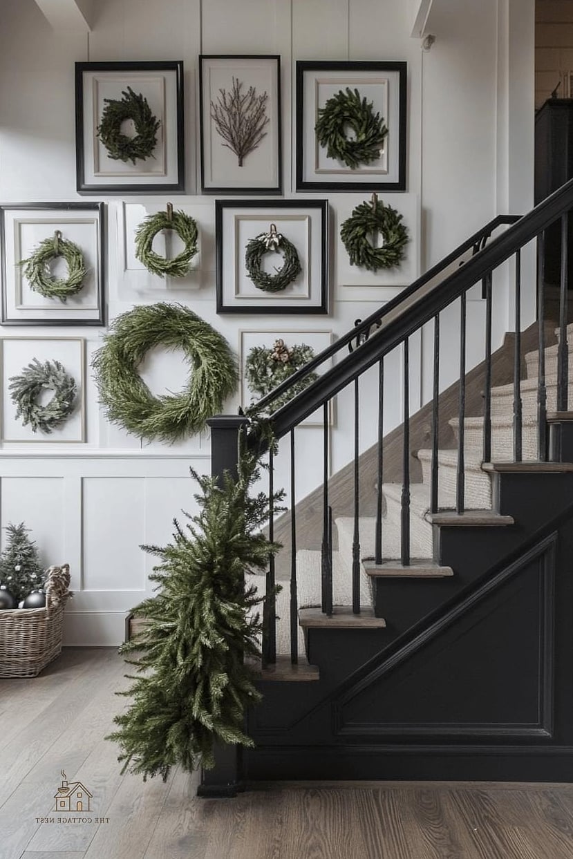 50 Clever Stairs Wall Decor Ideas for Every Style 49 Seasonal Rotating Gallery Wall
