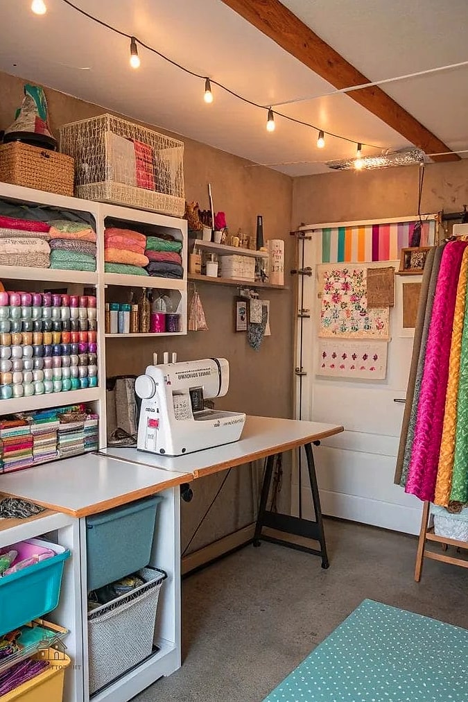 40 Clever Garage Conversion Ideas for Every Style 36 Sewing and Textile Studio