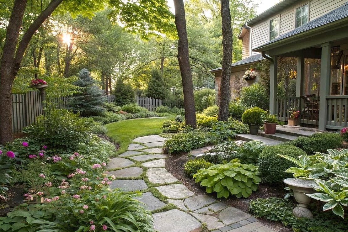 45 Gorgeous Front Yard Garden Ideas That Are Totally Doable 42 Shade Garden Under Mature Trees