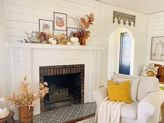 30 Dreamy Farmhouse Fall Decor Ideas to Try This Season 6 Shiplap Accent Wall in Warm Tones