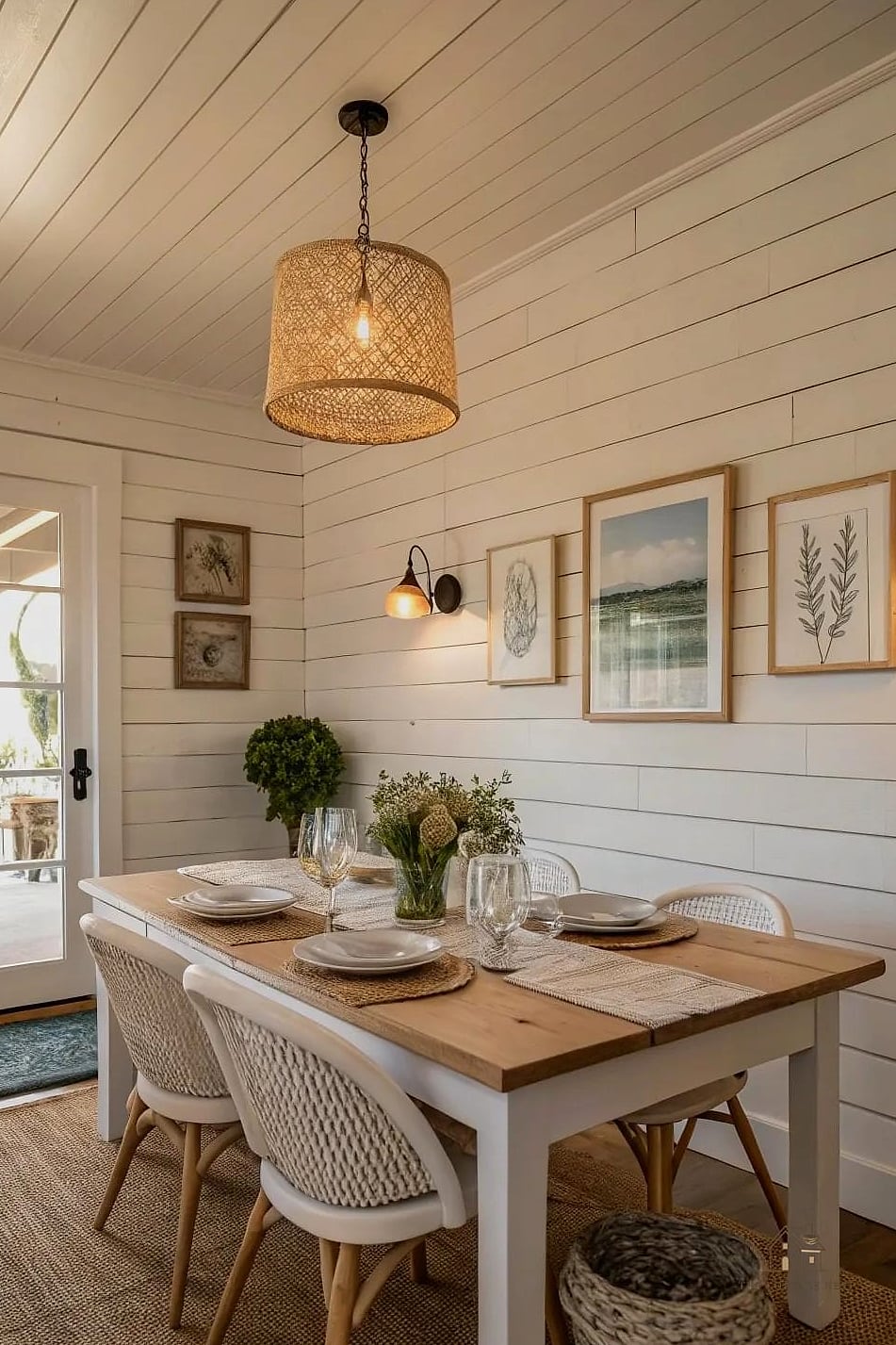 25 Stunning Dining Room Accent Wall Ideas You'll Absolutely Love 14 Shiplap in Soft White