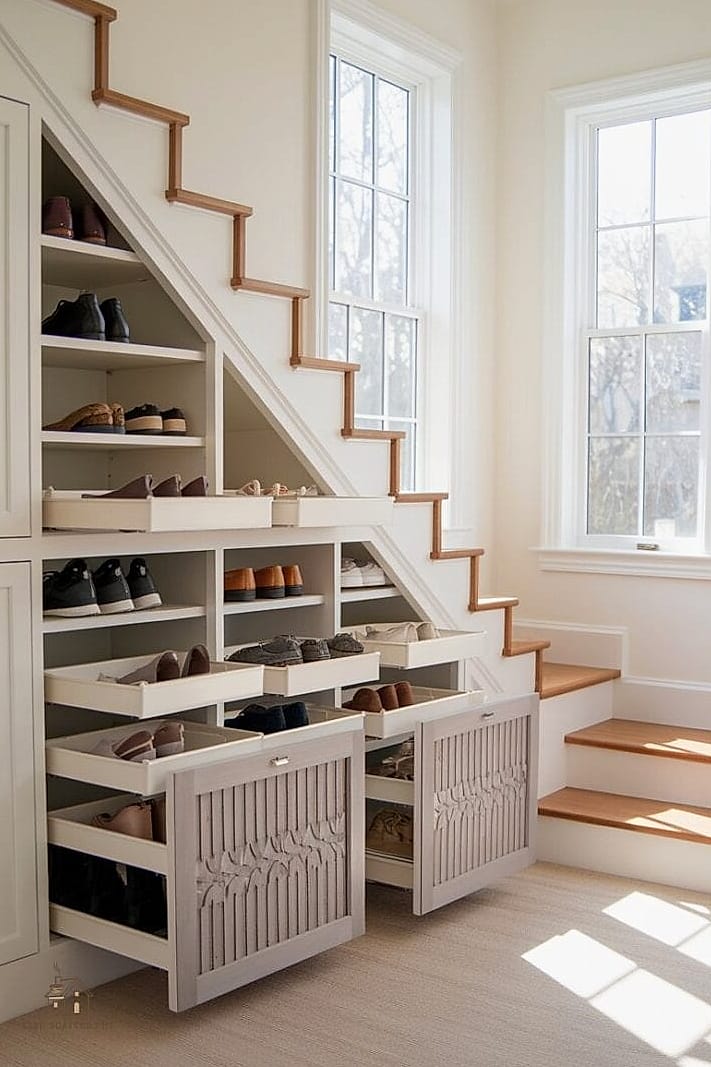 Shoe Storage Under a Vanity
