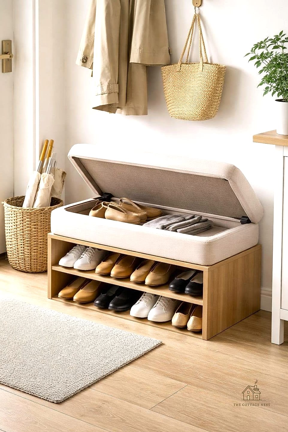 40 Amazing Small Entryway Shoe Storage Ideas on a Budget 14 Shoe Storage Inside a Console Table