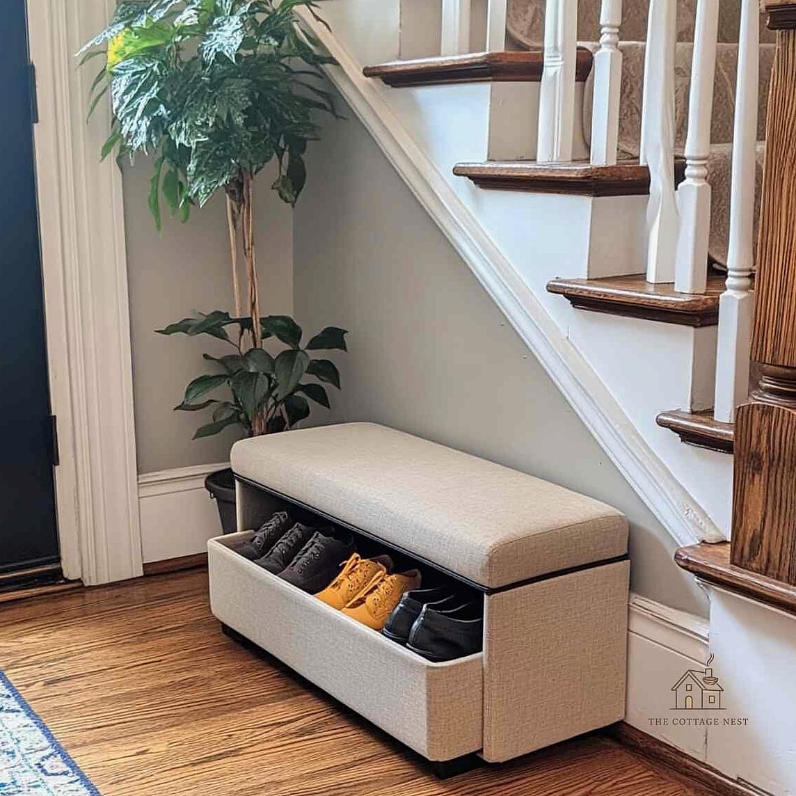 40 Amazing Small Entryway Shoe Storage Ideas on a Budget 30 Shoe Storage Ottoman