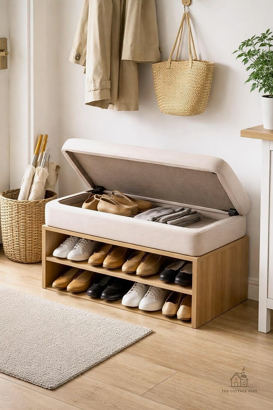40 Amazing Small Entryway Shoe Storage Ideas on a Budget 37 Shoe Storage Inside a Repurposed Dresser