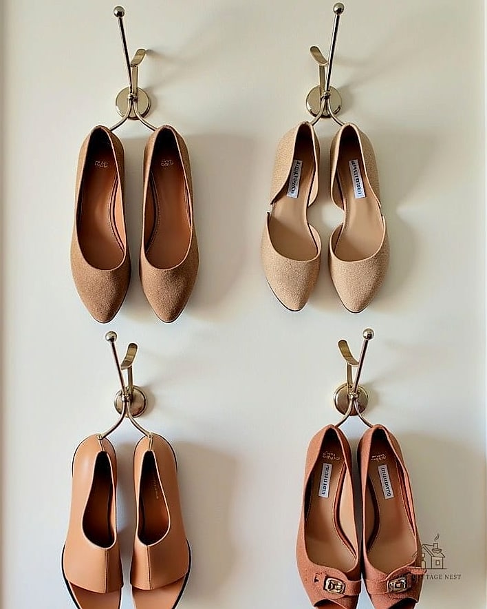 35 Chic Shoe Storage Ideas For Small Garages for a Beautiful Home 32 Shoe Storage Bag on Hooks