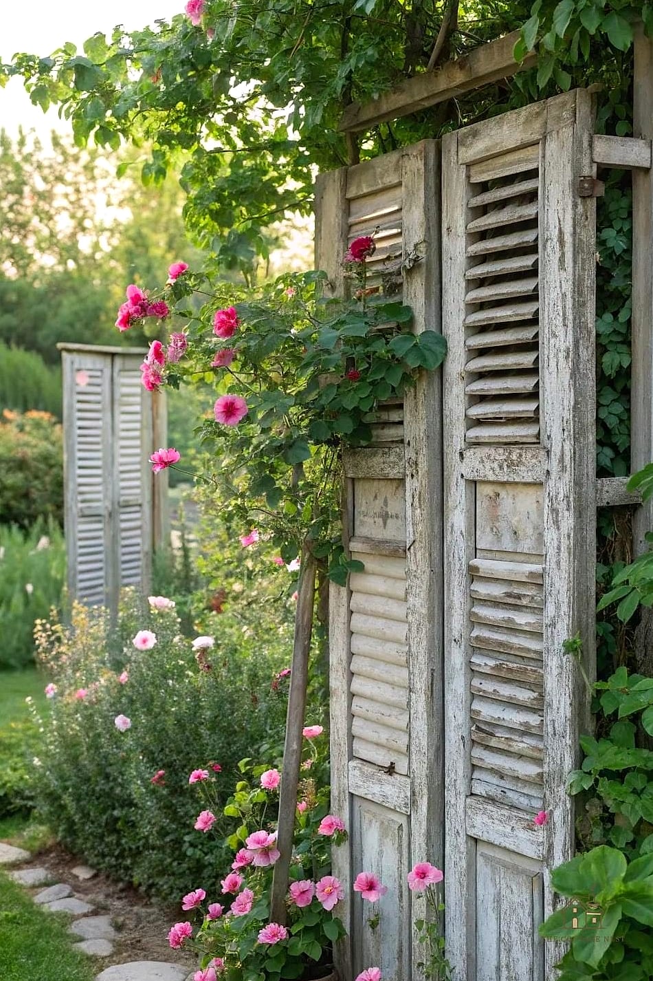 50 Clever Junk Garden Ideas Repurposed for Every Style 31 Shutter Trellis Panel