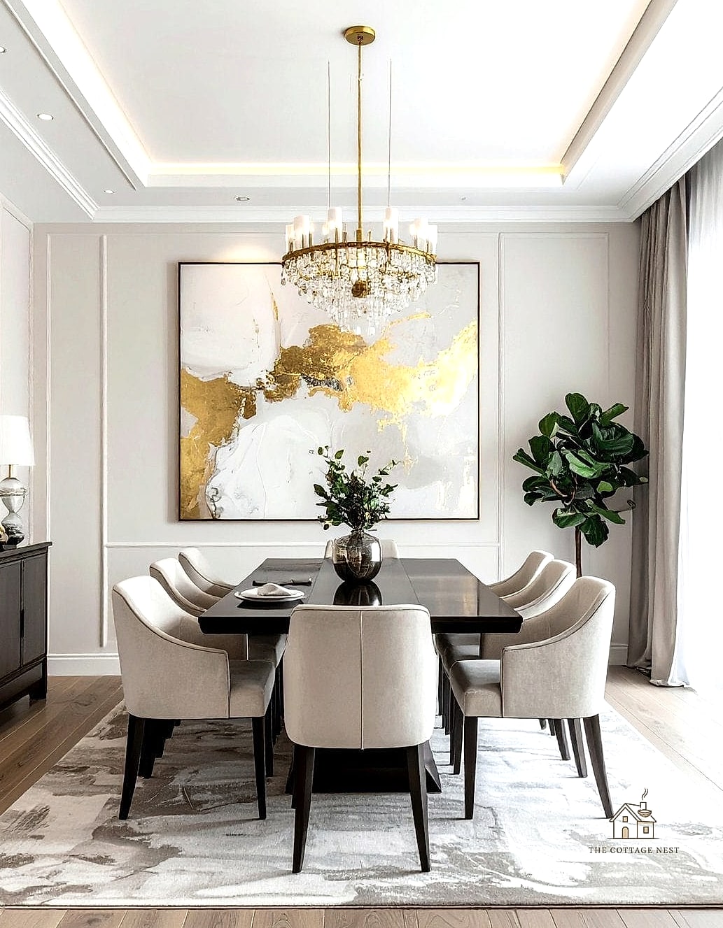 45 Brilliant Dining Room Table Centerpiece Ideas to Copy Right Now 38 A Single Oversized Floral Stem