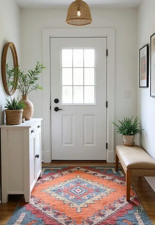45 Stunning Small Entryway Ideas You'll Absolutely Love 48 A Single Oversized Art Piece