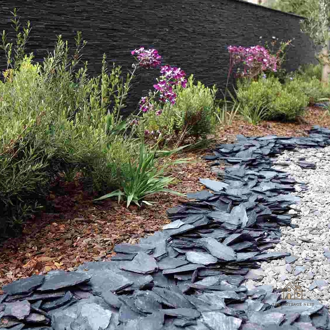 50 Beautiful Garden Border Ideas to Transform Your Space 20 Slate Chip Border