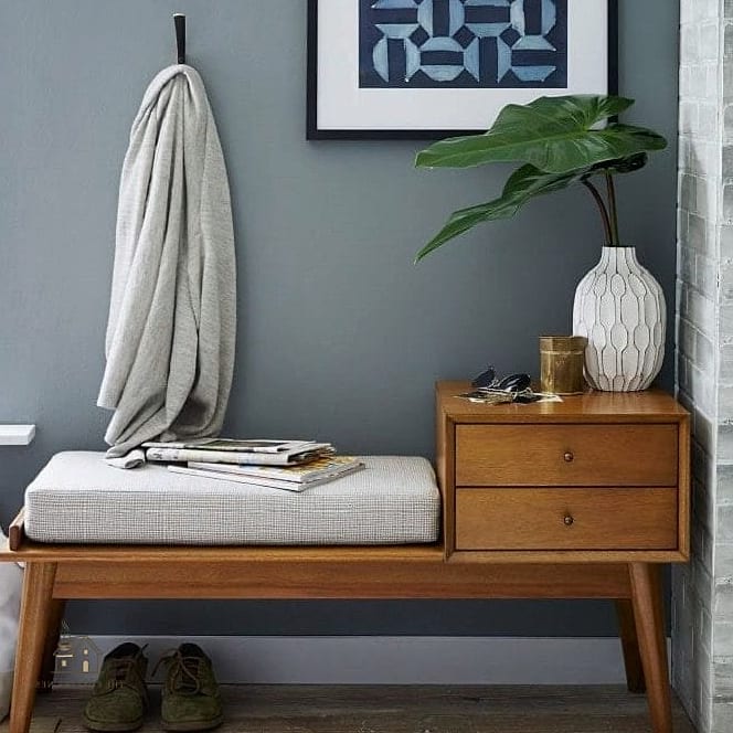 45 Stunning Small Entryway Ideas You'll Absolutely Love 44 A Slim Bench With No Back