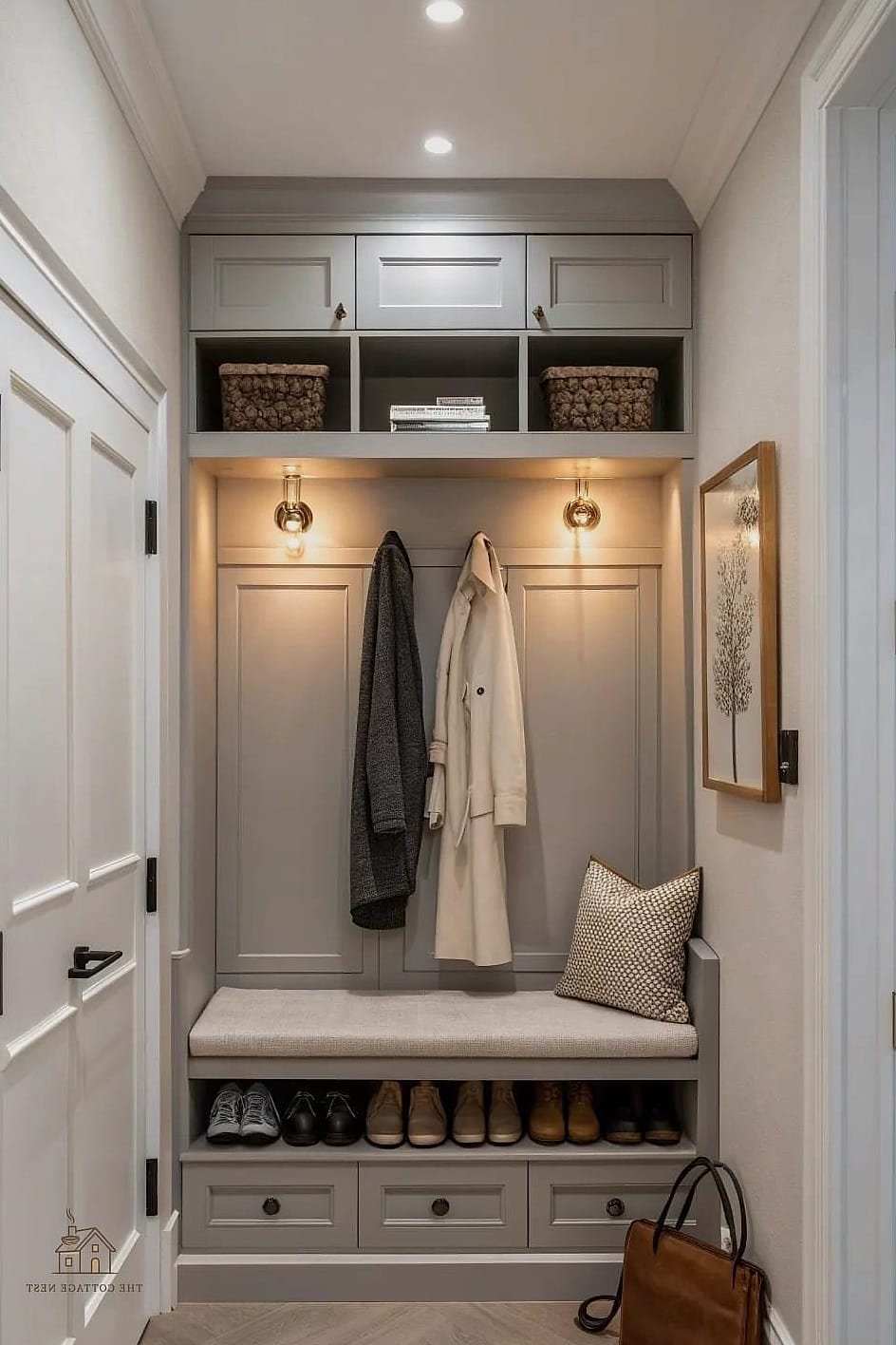 45 Stunning Small Entryway Ideas You'll Absolutely Love 30 A Slim Coat Rack on Wheels
