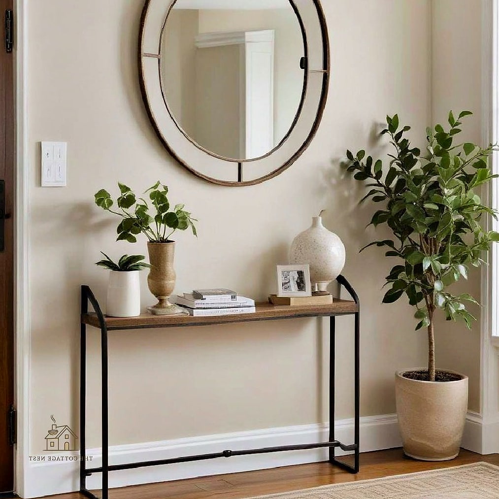 45 Stunning Small Entryway Ideas You'll Absolutely Love 2 A Slim Console Table Against the Wall