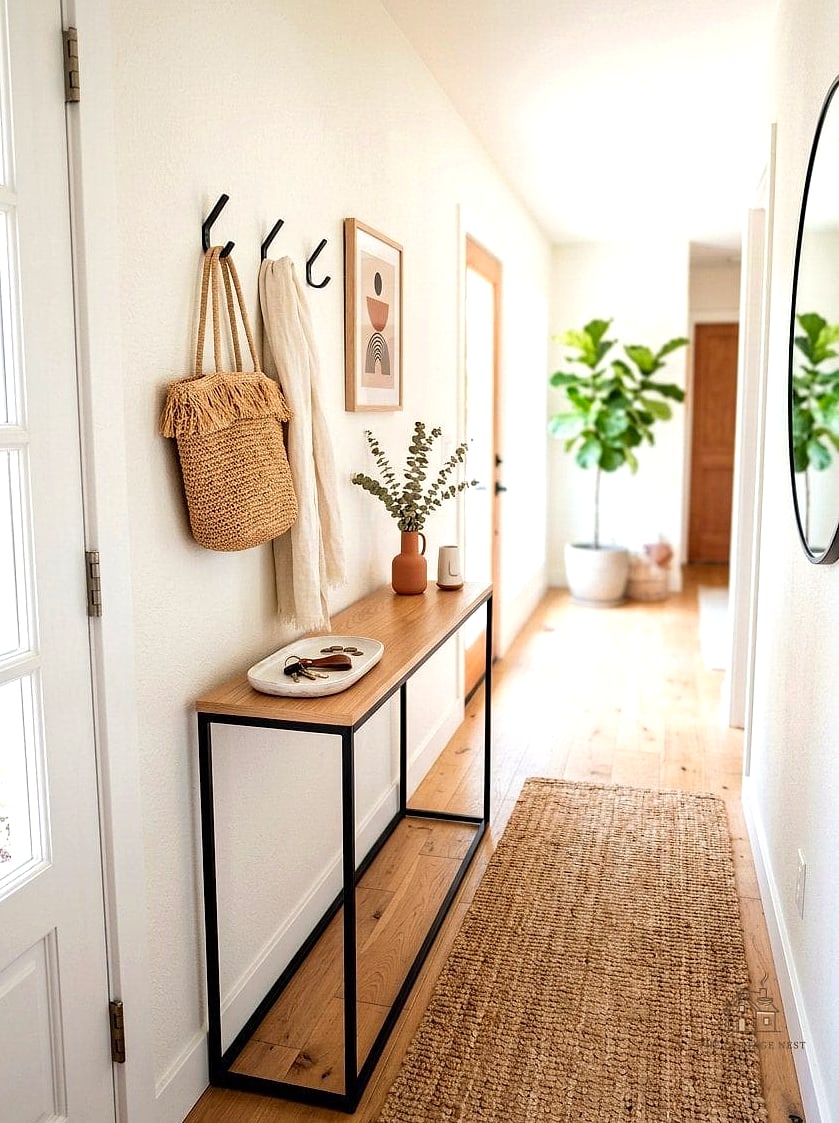 35 Creative Narrow Entryway Ideas That Will Inspire You 2 Slim Console Table Against One Wall
